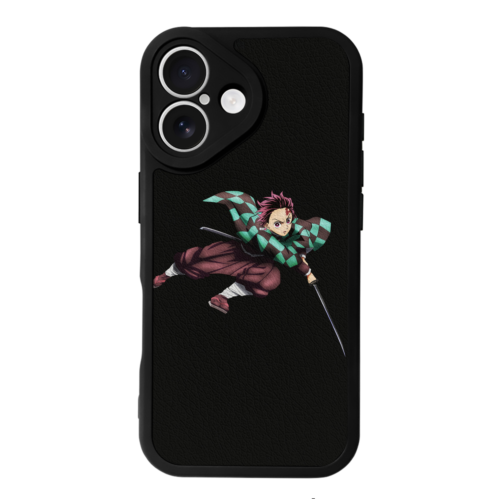 （画像用） 鬼滅の刃 竈門 炭治郎／かまど たんじろう Kamado Tanjirou 【iPhone 16シリーズ対応】シリコンスマホケース（レザー調） 材質：シリコン